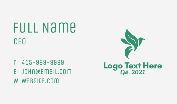 Eco Nature Bird  Business Card Design Image Preview