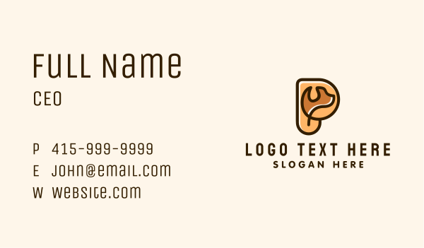 Dog Animal Letter P  Business Card Design Image Preview