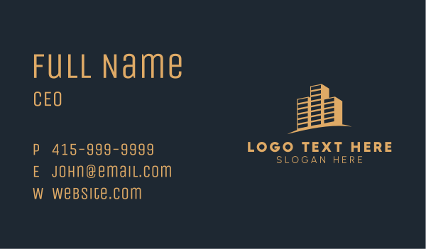 Minimalist Company Building Business Card Design Image Preview