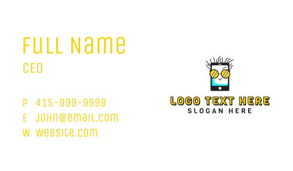 Cool Phone Mascot Business Card Design Image Preview