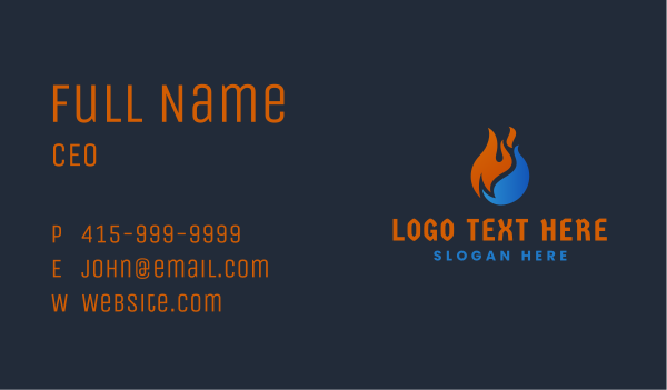 Flame Snow Temperature Fuel Business Card Design Image Preview