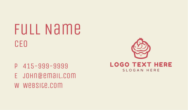 Cute Pastry Cupcake Business Card Design Image Preview