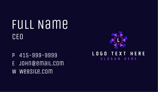 Vortex Digital App Business Card Design Image Preview