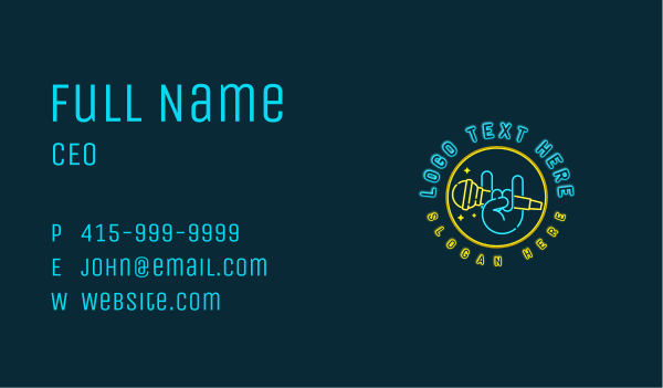 Karaoke Singer Microphone Business Card Design Image Preview