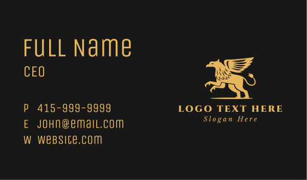 Gold Griffin Company  Business Card Design Image Preview