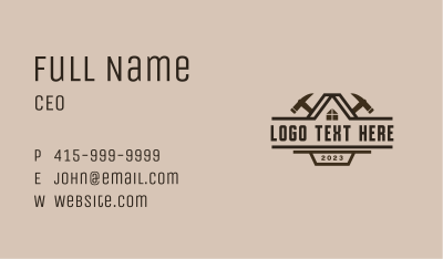 Hammer Carpentry Repair Business Card Image Preview