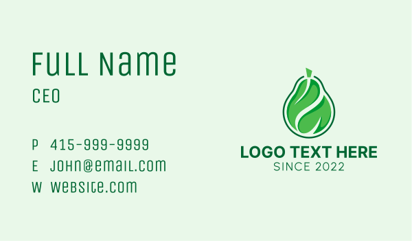Leaf Pear Fruit Business Card Design Image Preview