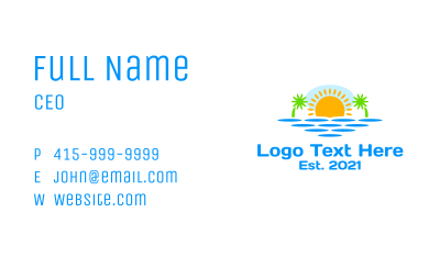 Paradise Island Sunset Business Card Image Preview
