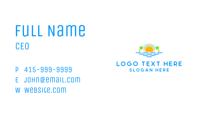 Paradise Island Sunset Business Card Image Preview