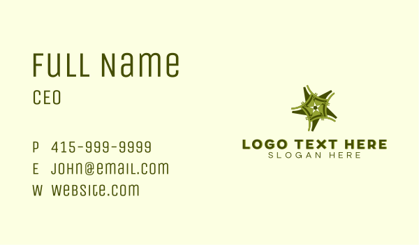 Professional Green Star  Business Card Design Image Preview