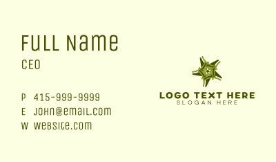 Professional Green Star  Business Card Image Preview