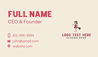 Female Broom Janitress Business Card Preview