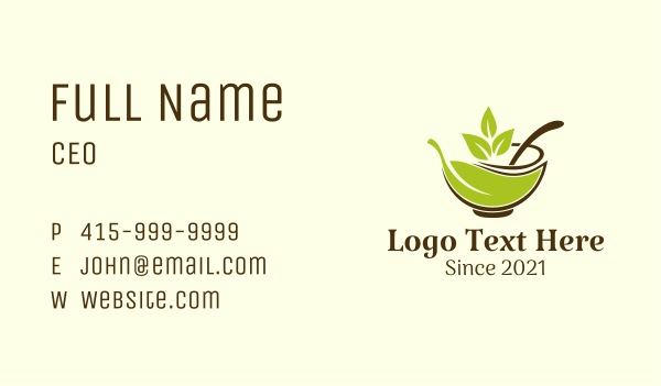 Herbal Leaf Salad Bowl Business Card Design Image Preview