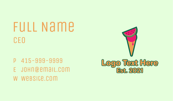 Watermelon Ice Cream  Business Card Design Image Preview