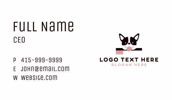 Pet Dog Toothbrush  Business Card Design Image Preview