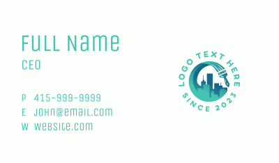 City Building Paint Brush Business Card Image Preview