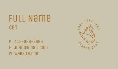 Gold Elegant Swan Business Card Image Preview