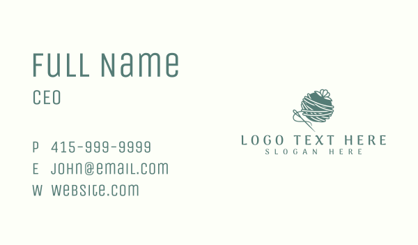 Sewing Needle Yarn Business Card Design Image Preview