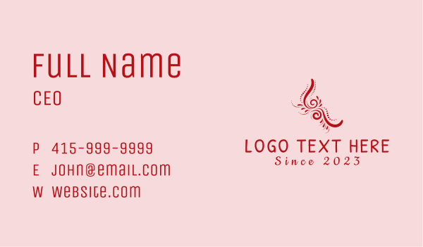 Red Pattern Ornament Business Card Design Image Preview