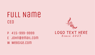 Red Pattern Ornament Business Card Image Preview