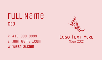Red Pattern Ornament Business Card
