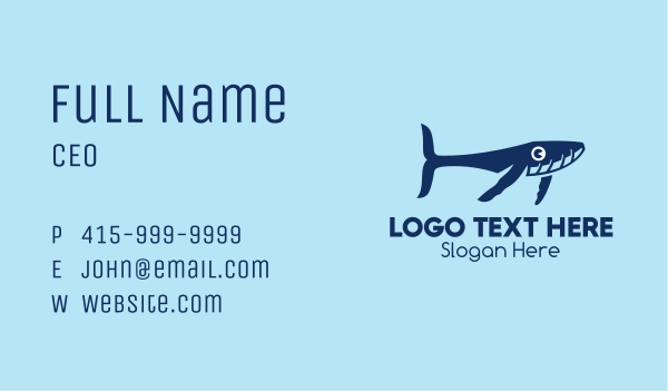 Blue Whale Calf Business Card Design Image Preview