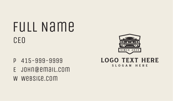 Muscle Car Mechanic Business Card Design Image Preview
