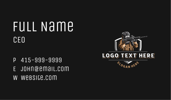Soldier Military Rifle Business Card Design Image Preview