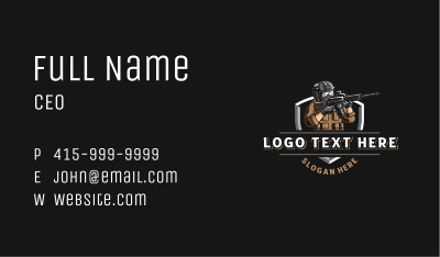 Soldier Military Rifle Business Card Image Preview