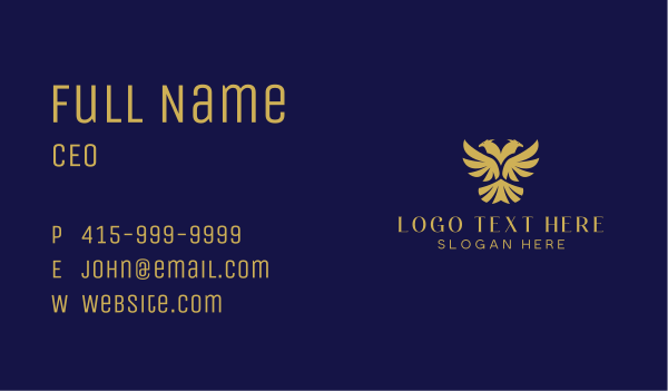 Gold Double Headed Eagle  Business Card Design Image Preview