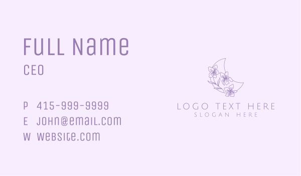 Moon Flower Florist Business Card Design Image Preview