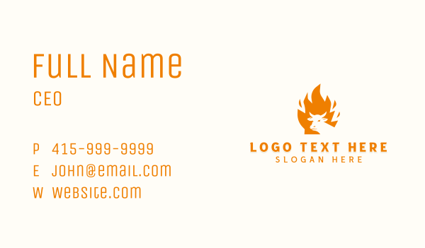 Steakhouse BBQ Flame Business Card Design Image Preview