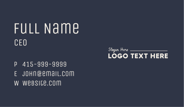 Generic Simple Wordmark Business Card Design Image Preview