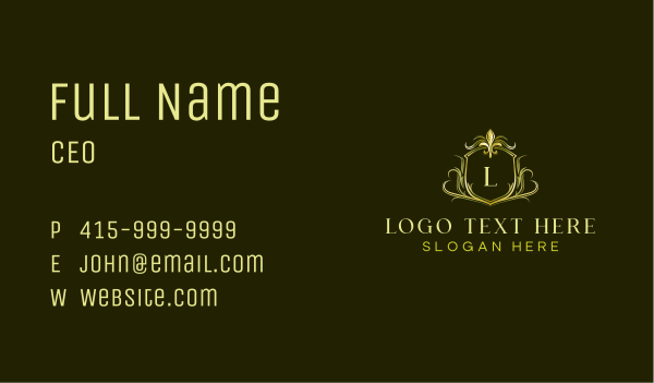 Royal Shield Crest Business Card Design Image Preview