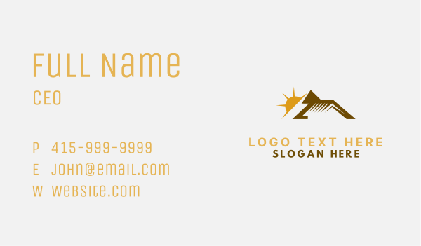 Mountain Home Sunrise Business Card Design Image Preview