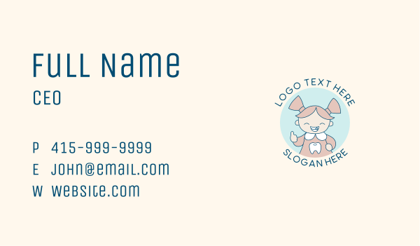 Smiling Girl Mascot Business Card Design Image Preview