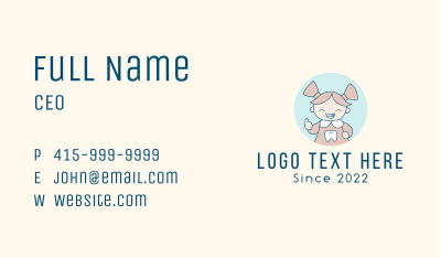Smiling Girl Mascot Business Card