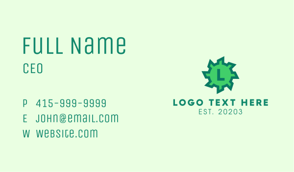 Green Coronavirus Lettermark Business Card Design Image Preview