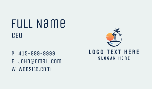 Travel Island Resort Business Card Design Image Preview