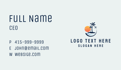 Travel Island Resort Business Card Image Preview