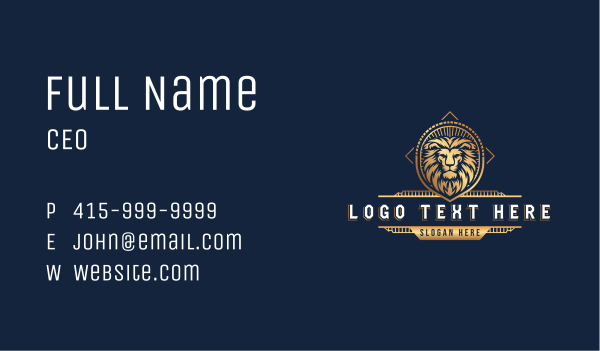 Lion Shield Crest Business Card Design Image Preview
