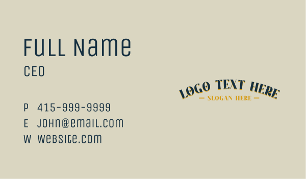 Premium Vintage Arc Wordmark Business Card Design Image Preview