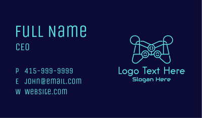 Blue Game Console Tech Business Card Image Preview
