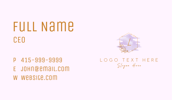 Watercolor Flower Styling Letter Business Card Design Image Preview