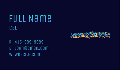 Blue Graffiti Wordmark Business Card Image Preview