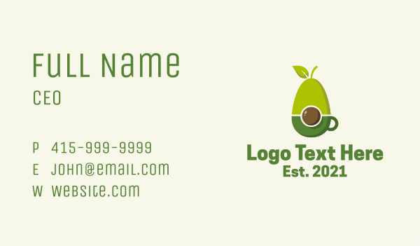 Natural Avocado Drink  Business Card Design Image Preview