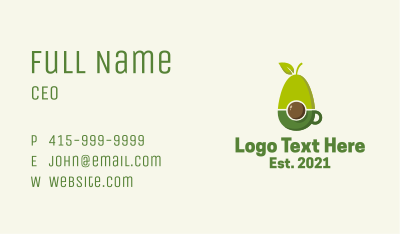 Natural Avocado Drink  Business Card Image Preview