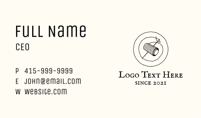 Needle Thread Sewing Badge Business Card Image Preview