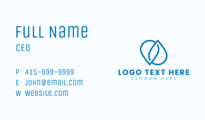 Linked Water Droplet Business Card Image Preview