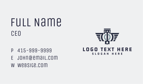 Piston Wings Mechanic Business Card Design Image Preview